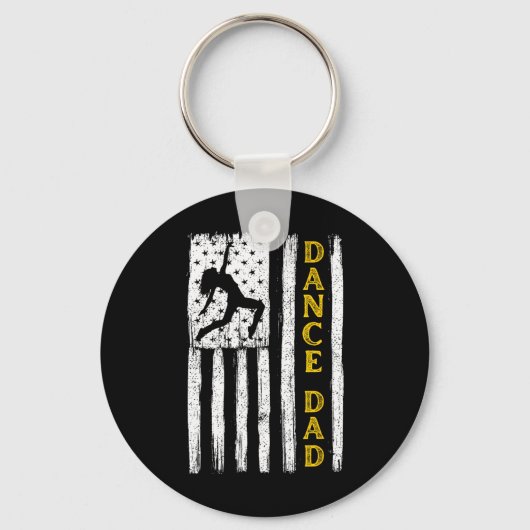 Porte-clés Drapeau de cheerleading jaune de papa danse (Recto)