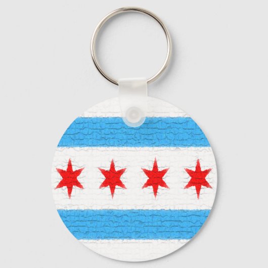 Porte-clés Drapeau de Chicago (Recto)