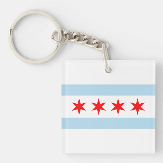 Porte-clés Drapeau de Chicago (Devant)