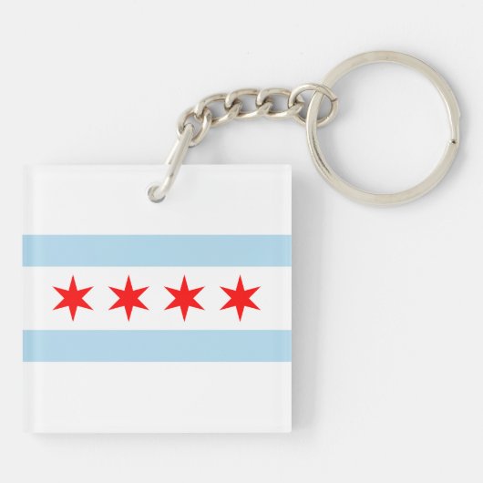 Porte-clés Drapeau de Chicago (Dos)