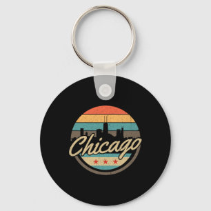 Porte-clés Drapeau de Chicago Skyline Vintage Illinois Usa So