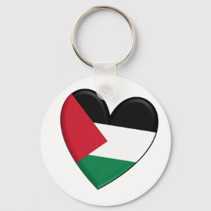 Porte-clés Drapeau de coeur de la Palestine