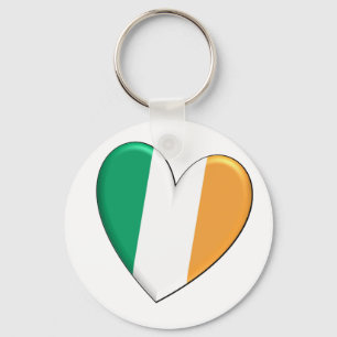 Porte-clés Drapeau de coeur de l'Irlande