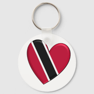 Porte-clés Drapeau de coeur du Trinidad