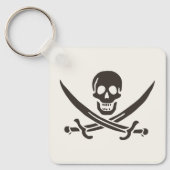 Porte-clés Drapeau de crâne obsidien Drapeau de pirate Calico (Recto)