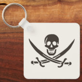 Porte-clés Drapeau de crâne obsidien Drapeau de pirate Calico (Recto)