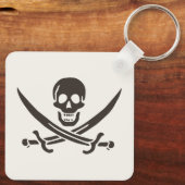 Porte-clés Drapeau de crâne obsidien Drapeau de pirate Calico (Verso)