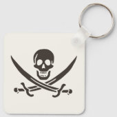 Porte-clés Drapeau de crâne obsidien Drapeau de pirate Calico (Dos)