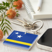 Porte-clés Drapeau de Curaçao (Devant Droit)