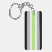 Porte-clés Drapeau de fierté agender (Devant gauche)