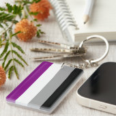 Porte-clés Drapeau de fierté asexué (Devant droit)