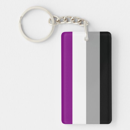 Porte-clés Drapeau de fierté asexué (Devant)