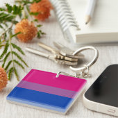 Porte-clés Drapeau de fierté bisexuel (Devant Droit)