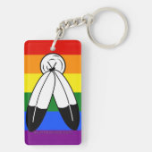 Porte-clés Drapeau de fierté bispirituel de SlipperyJoe's sym (Dos)