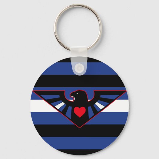 Porte-clés Drapeau de fierté d'aigle en cuir (Recto)