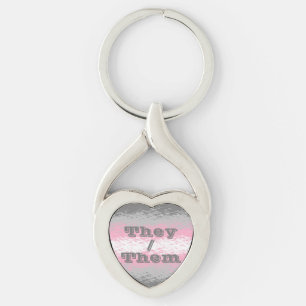 Porte-clés Drapeau de fierté Demigirl personnalisable avec de