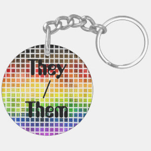 Porte-clés Drapeau de fierté gay arc-en-ciel coloré à carreau