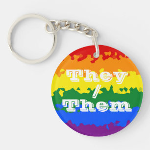 Porte-clés Drapeau de fierté gay personnalisable Funky Boho a