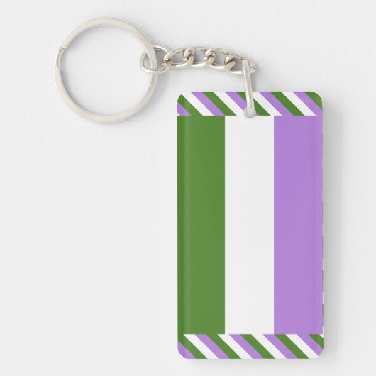 Porte-clés Drapeau de fierté genderqueer (Devant)