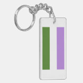 Porte-clés Drapeau de fierté genderqueer (Devant gauche)