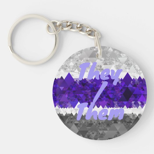 Porte-clés Drapeau de fierté Greygender Boho Géométrique Mod (Devant)
