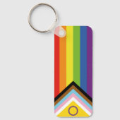 Porte-clés Drapeau de fierté intersexe de SlipperyJoe's fond (Recto)