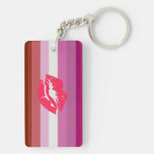 Porte-clés Drapeau de fierté lesbienne au rouge à lèvres (Dos)