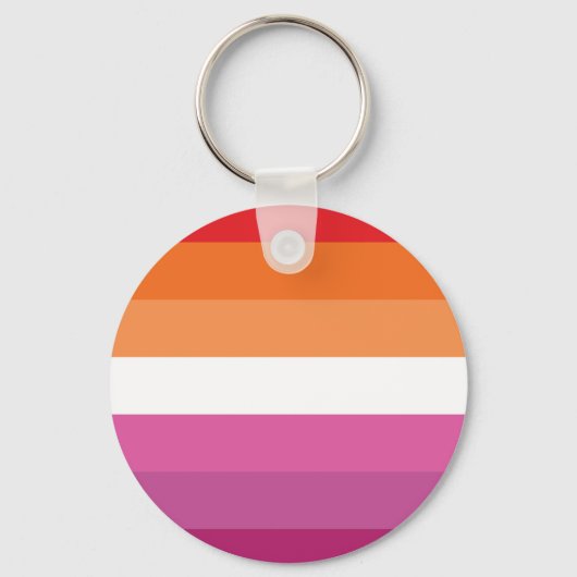 Porte-clés Drapeau de fierté lesbienne (Coucher de soleil) (Recto)