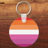 Porte-clés Drapeau de fierté lesbienne (Coucher de soleil) (Recto)