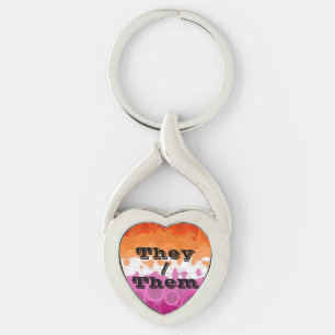 Porte-clés Drapeau de fierté lesbienne personnalisable à bull