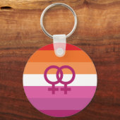 Porte-clés Drapeau de fierté lesbienne WLW (Coucher de soleil (Recto)