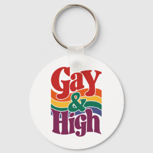 Porte-clés Drapeau de fierté LGBTQ rétro gay et haut