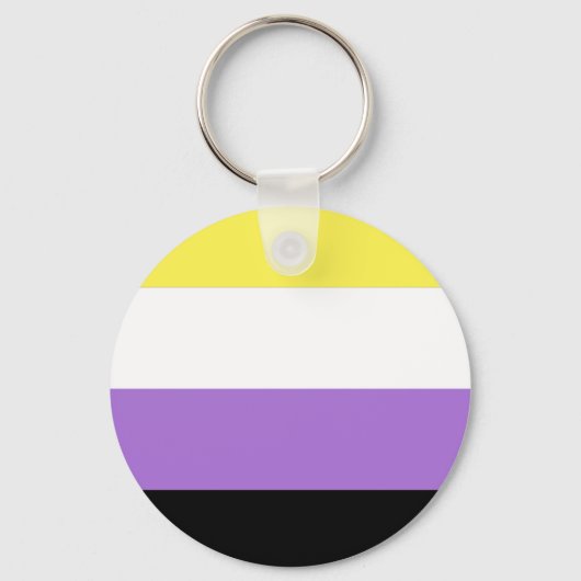 Porte-clés Drapeau de fierté non binaire (Recto)