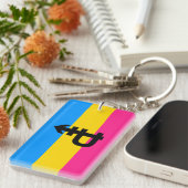 Porte-clés Drapeau de fierté pansexuelle (Devant droit)