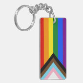 Porte-clés Drapeau de fierté Progress Pride de SlipperyJoe si (Devant gauche)