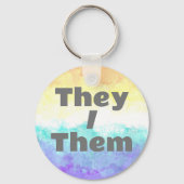 Porte-clés Drapeau de fierté Pronoun Boho Genderfaun personna (Recto)