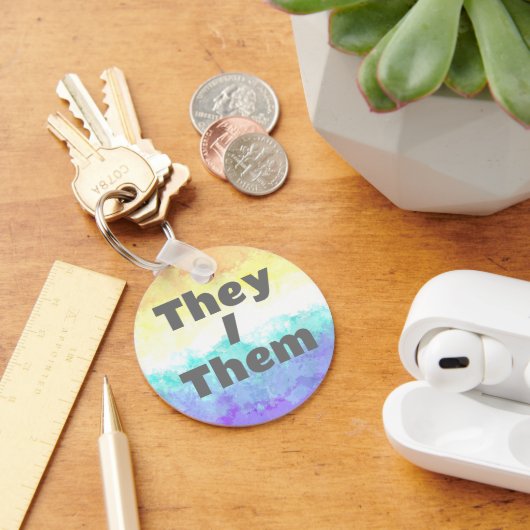 Porte-clés Drapeau de fierté Pronoun Boho Genderfaun personna (Bureau)