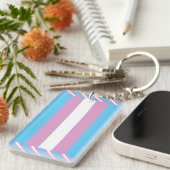 Porte-clés Drapeau de fierté trans (Devant droit)