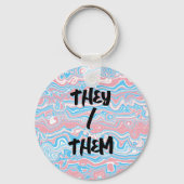 Porte-clés Drapeau de fierté trans Trippsy Boho Groovy Bandes (Recto)