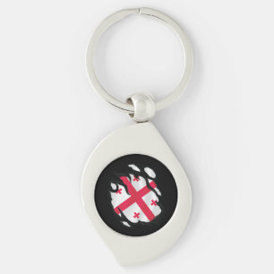 Porte-clés Drapeau de Géorgie déchiré
