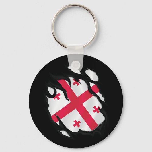 Porte-clés Drapeau de Géorgie déchiré (Recto)