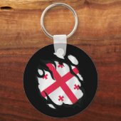 Porte-clés Drapeau de Géorgie déchiré (Verso)