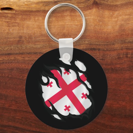 Porte-clés Drapeau de Géorgie déchiré (Verso)