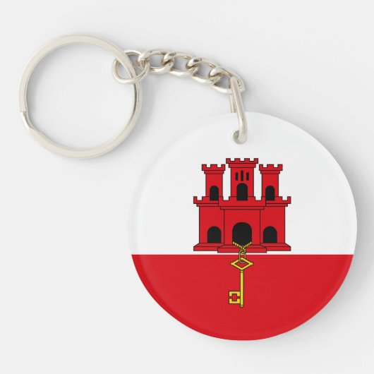 Porte-clés Drapeau de Gibraltar (Devant)