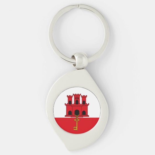 Porte-clés Drapeau de Gibraltar (Devant)