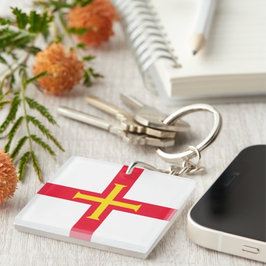 Porte-clés Drapeau de Guernesey (Devant Droit)