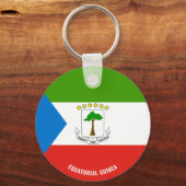 Porte-clés Drapeau de Guinée équatoriale Charmante patriotiqu (Recto)