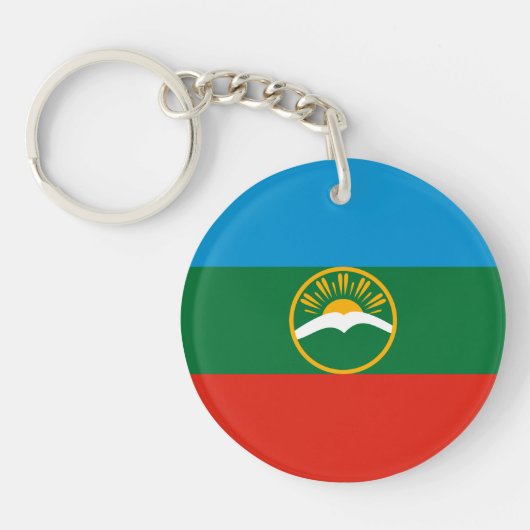 Porte-clés Drapeau de Karatchaïevo-Tcherkessie (Devant)