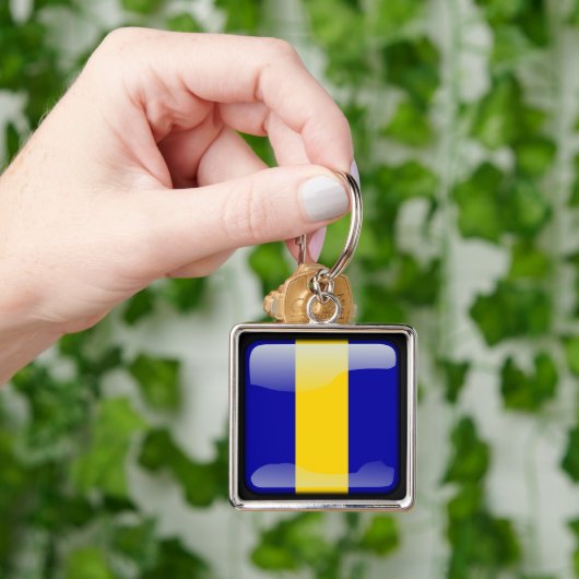 Porte-clés Drapeau de la Barbade (main)