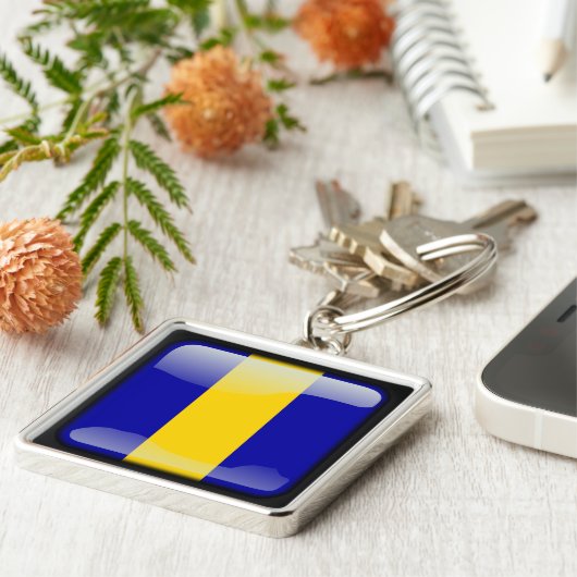 Porte-clés Drapeau de la Barbade (Côté)